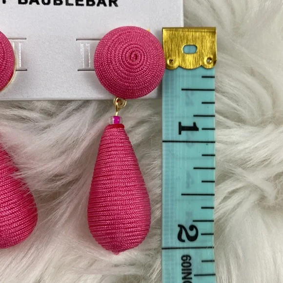 4/$20 SugarFix by BaubleBar Pink String Wrapped Drop Earrings - Picture 3 of 6